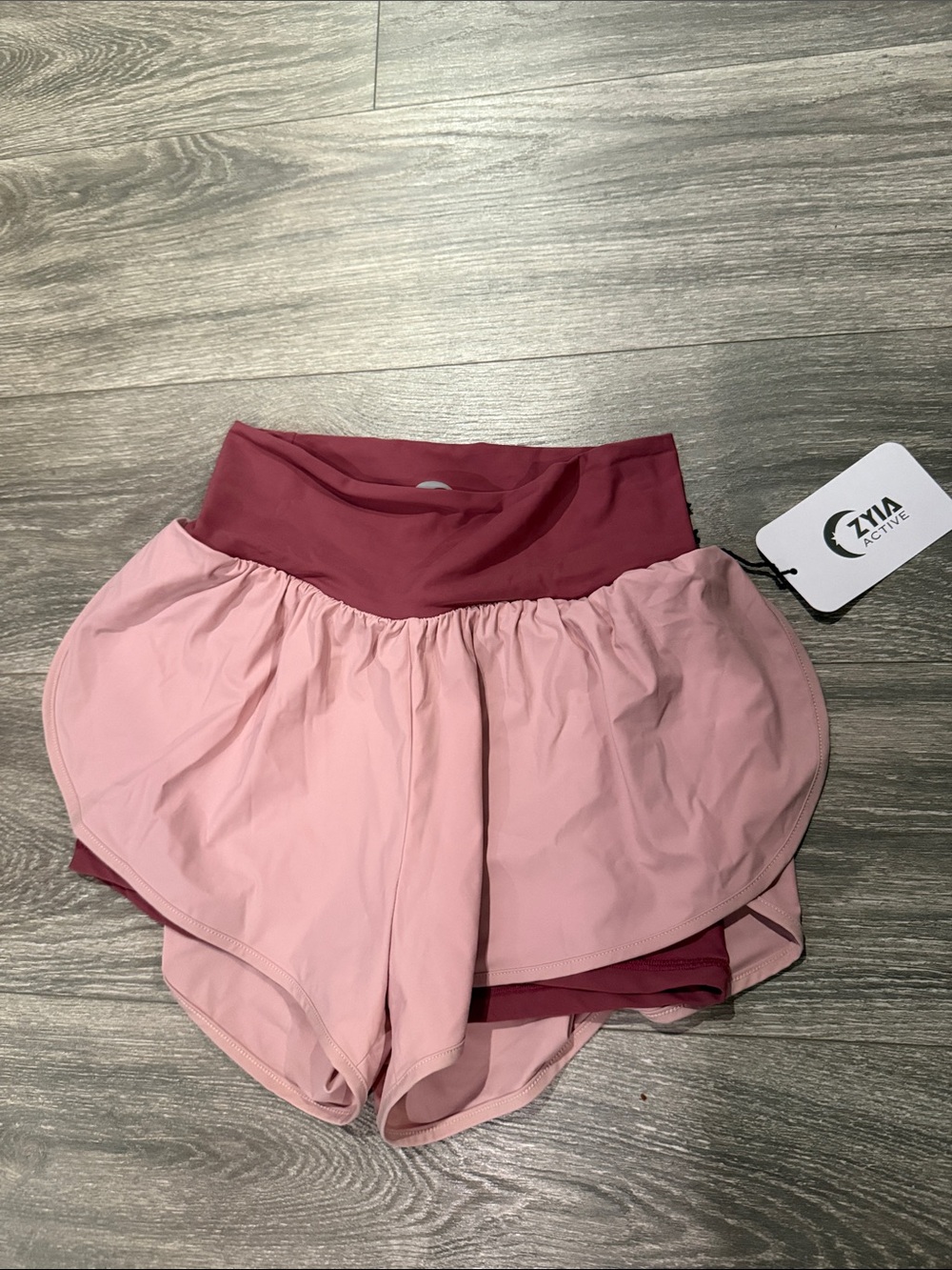 Ziya Active Two-Tone Pink Layered Skort